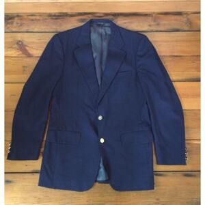 Vtg Burberry Prorsum Nordstrom Navy Blue 100% Wool Suit Jacket Blazer 44"